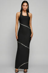 Conrad Halter Diamond Maxi Dress