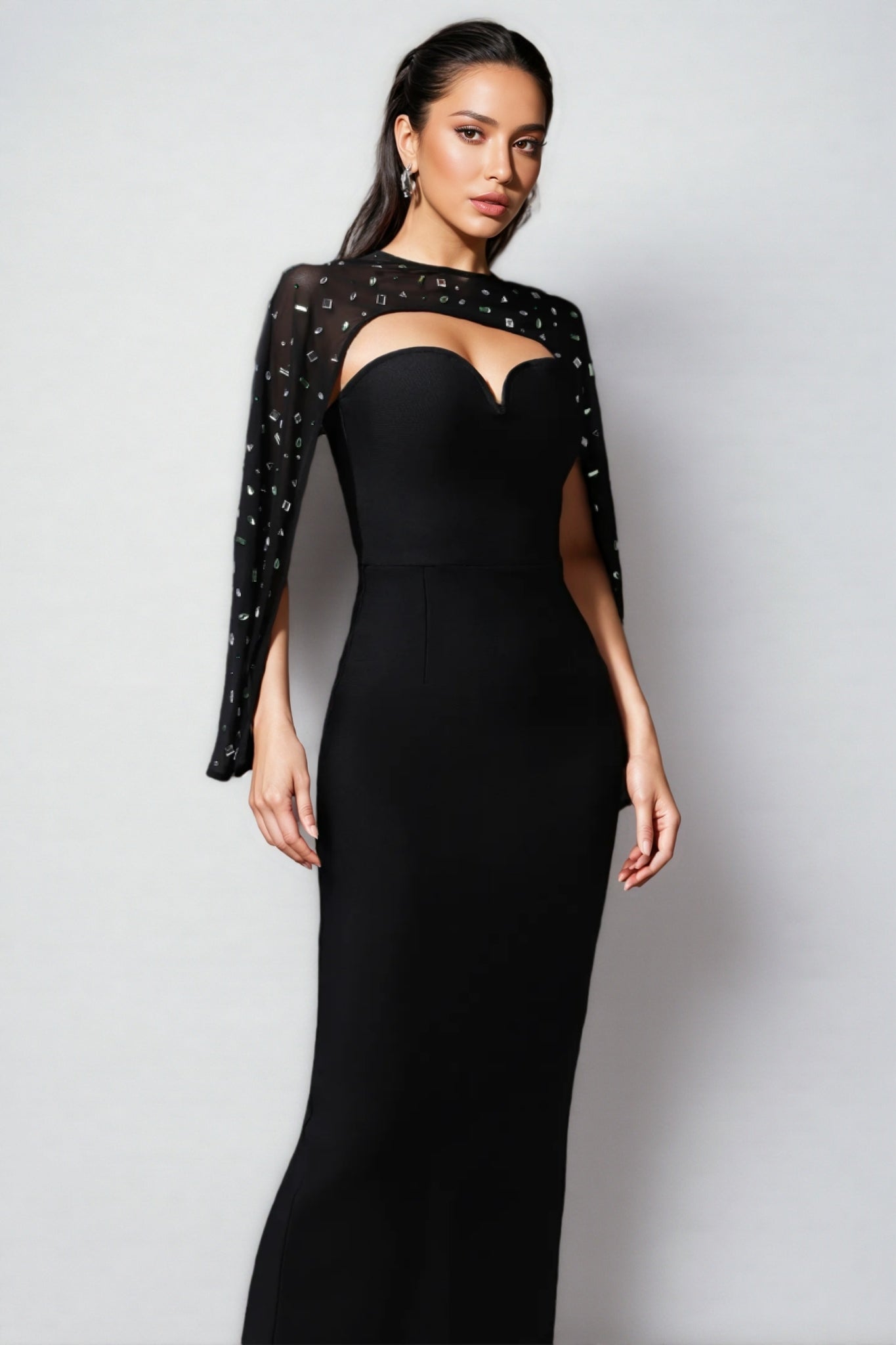 Trudie V-Neck Sleeveless Diamond Maxi Dress
