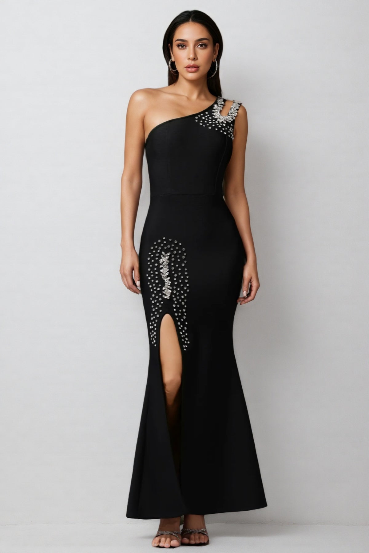 Eloise Sleeveless Diamond Slit Bandage Maxi Dress