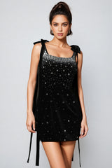 Rayner Sleeveless Bow Diamond Mini Dress