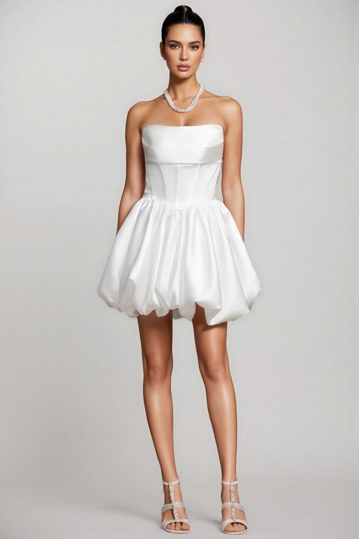 Delisy Fishbone Strapless Mini Dress