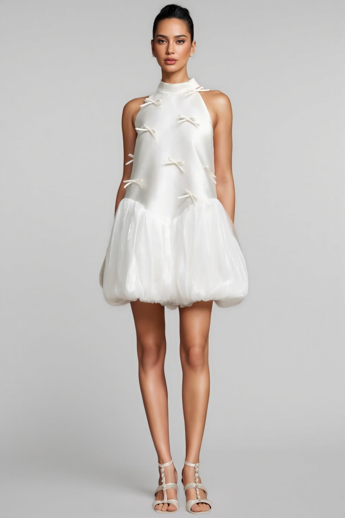 Sequoya Strapless Satin Sleeveless Mini Dress
