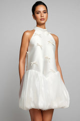 Sequoya Strapless Satin Sleeveless Mini Dress