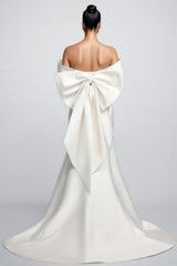 Huresa Slimming bow Fishtail Wedding Maxi Dress