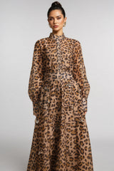 Jayleen Flowers Leopard Print Top Maxi Dress Set
