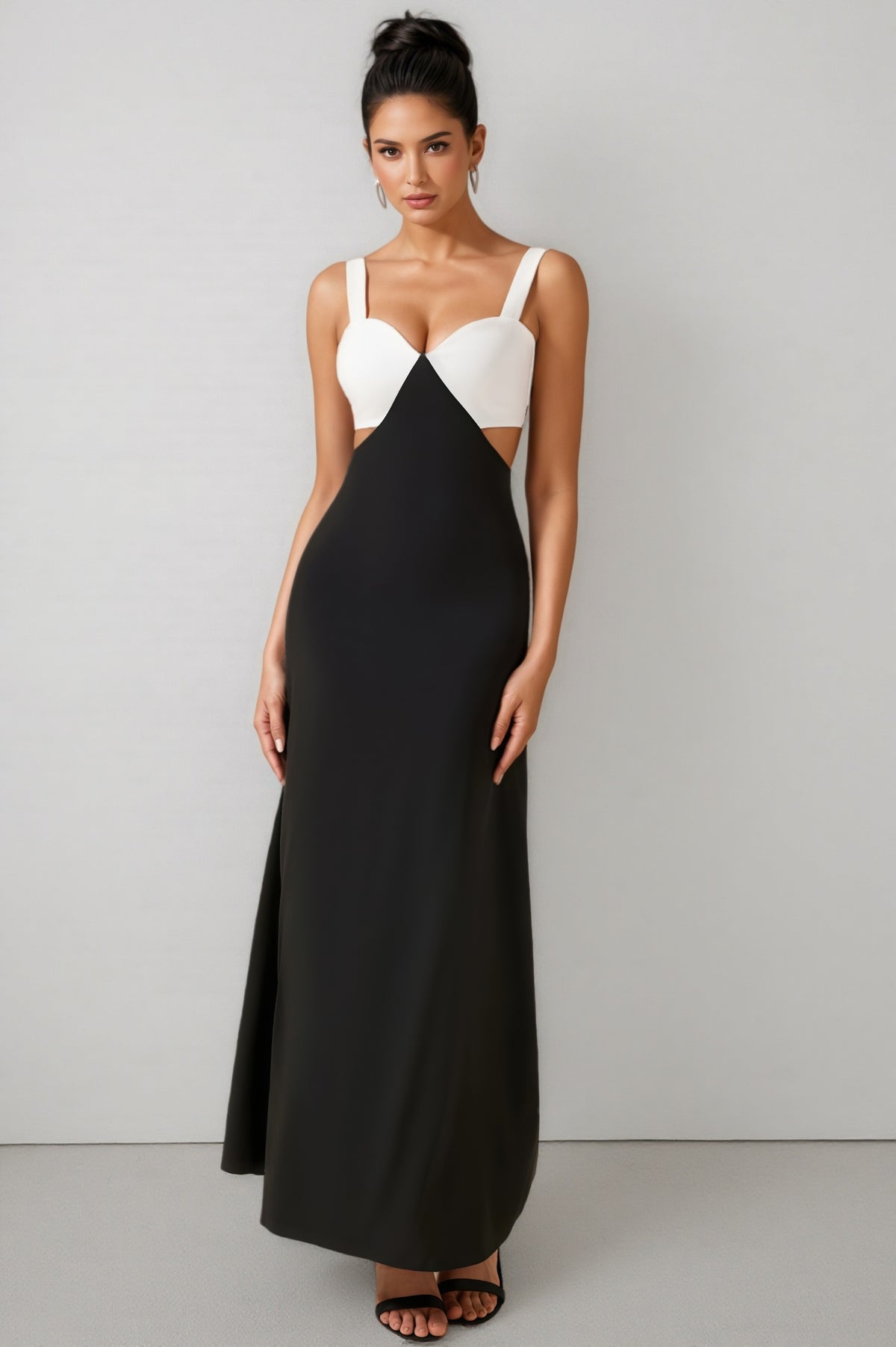 Garin Square Neck Cut-Out Midi Dress