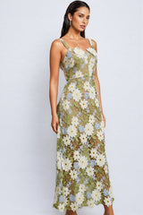 Loralie Botanica Sleeveless Embroidered Midi Dress