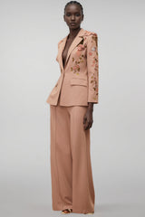 Annabelle Dusty Pink Sequined Floral Blazer Trousers Set