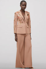 Annabelle Dusty Pink Sequined Floral Blazer Trousers Set
