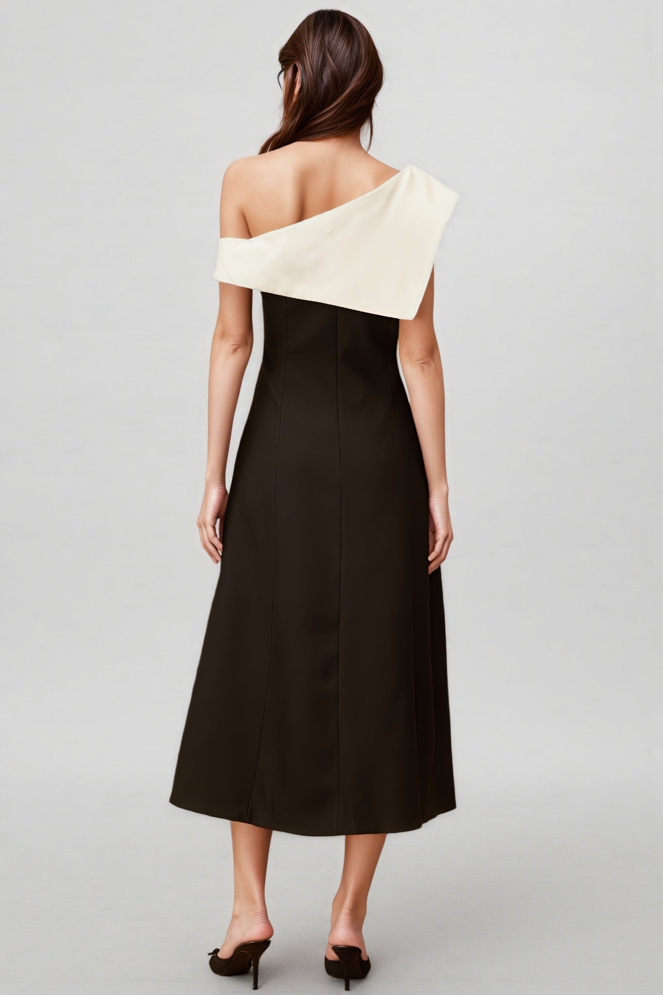 Felicie Color Block Asymmetrical Midi Dress