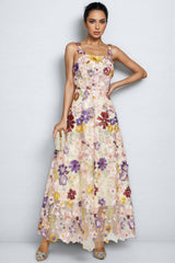 Swinburne Flower Embroidery Maxi Dress