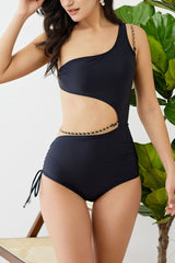 Orla Chain Cutout One-Shoulder Swimsuit