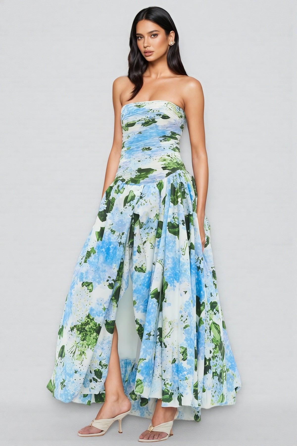 Maureen Printed Sleeveless Split Maxi Dress