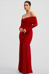 Mylesa Red 3D Floral Maxi Dress