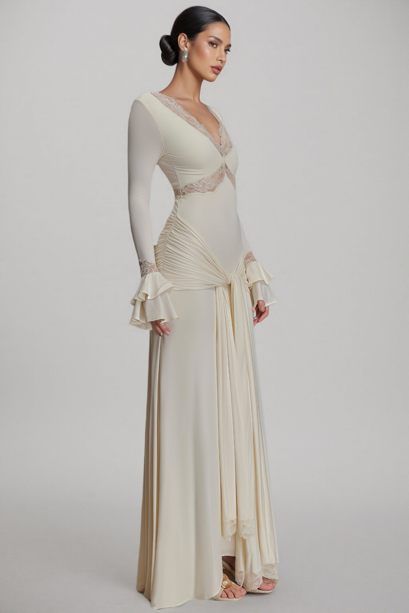 Elorat White Lace Maxi Dress