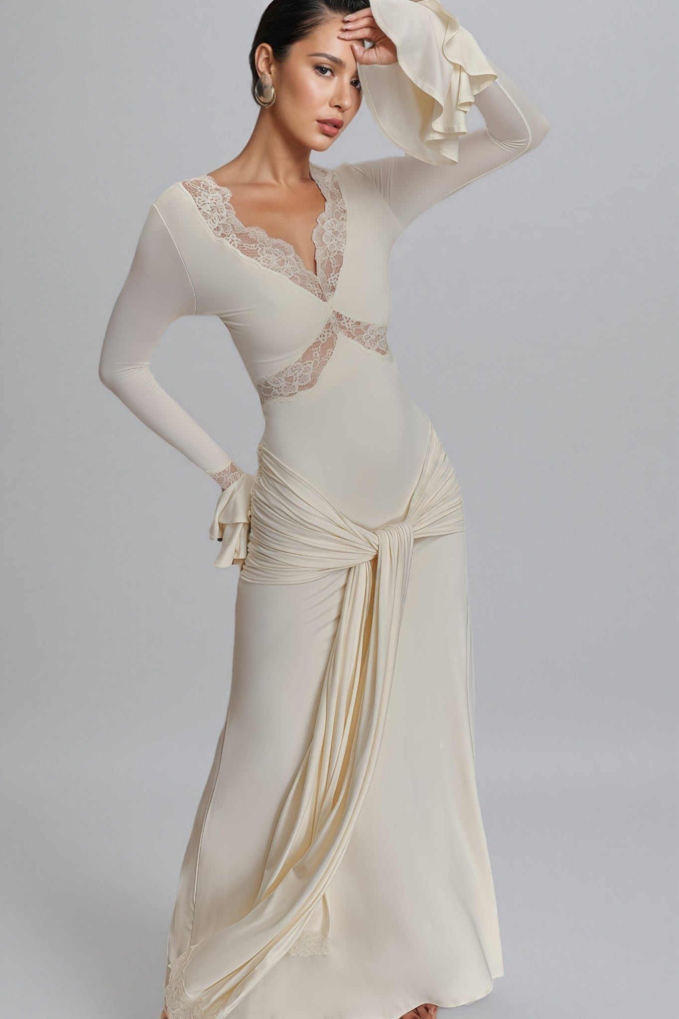 Elorat White Lace Maxi Dress