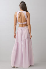 Michea 3D Floral Maxi Dress Two Piece Set