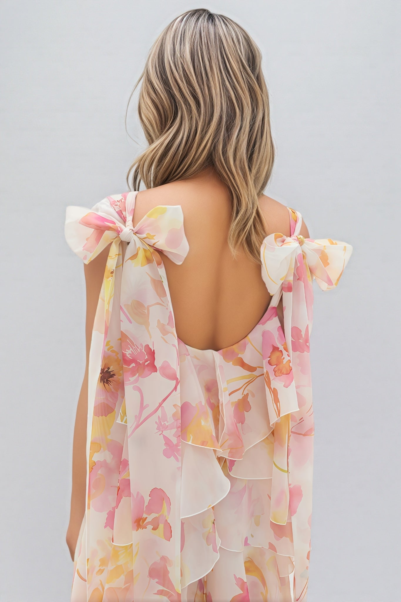 Cesca Ruffled Print Maxi Dress