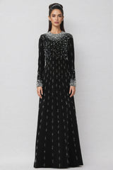Jarety Long Sleeve Beaded Maxi Dress
