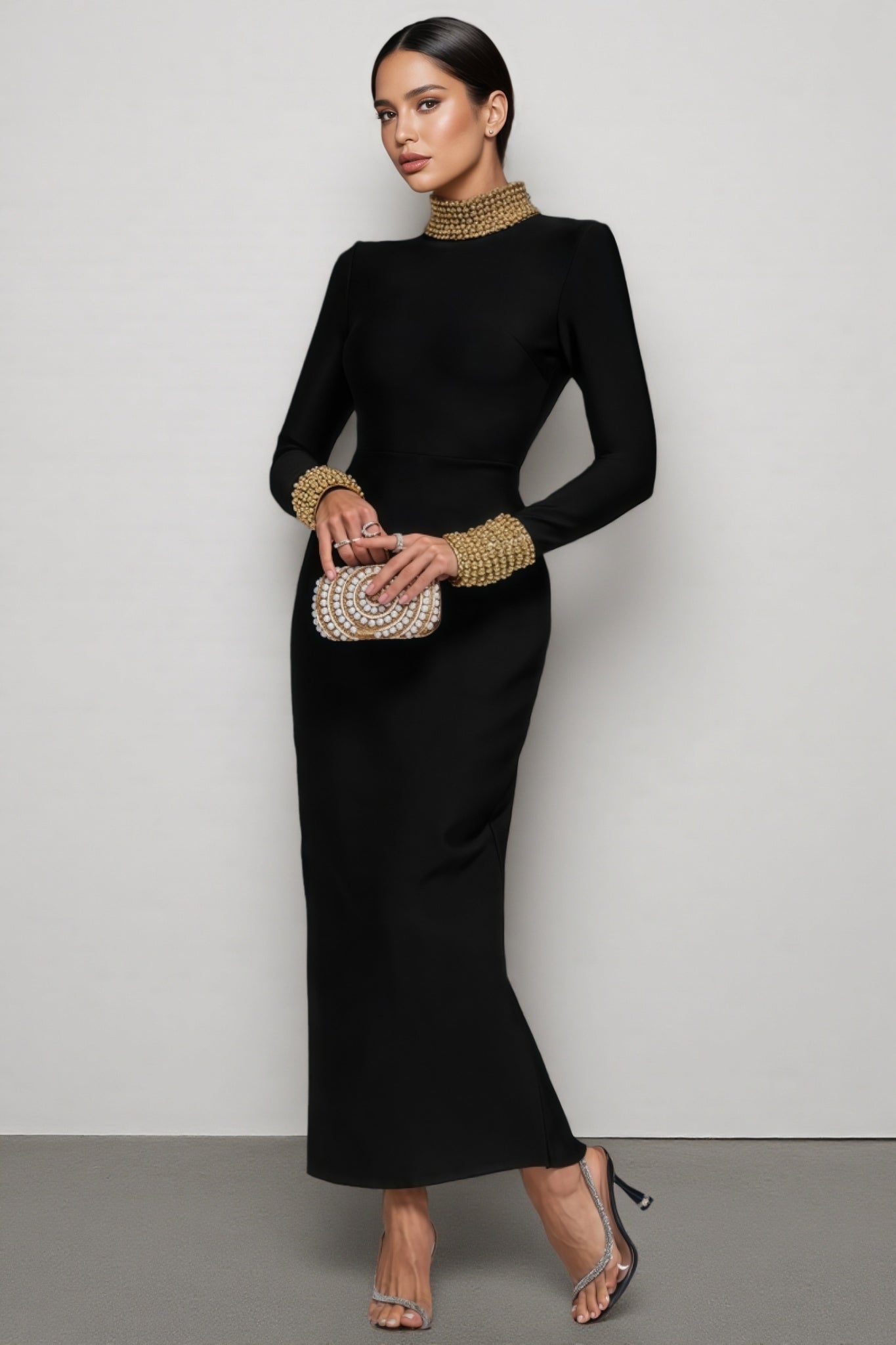 Ogaka Diamante Bandage Maxi Dress