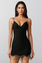 Kadek Sleeveless Diamond Tassels Mini Dress