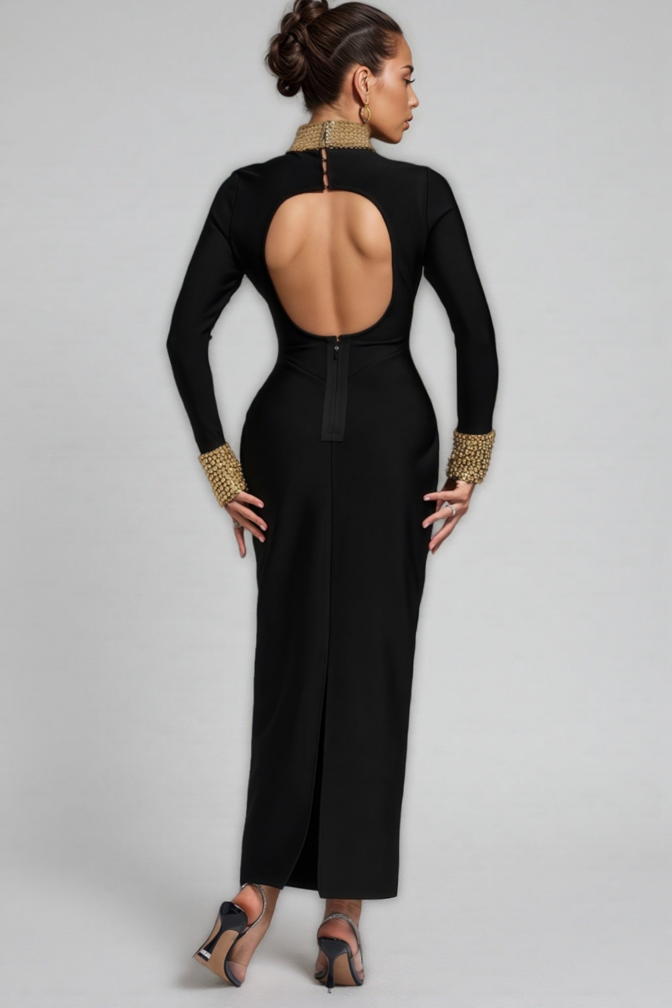 Ogaka Diamante Bandage Maxi Dress