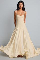 Caroline White Strap Maxi Dress