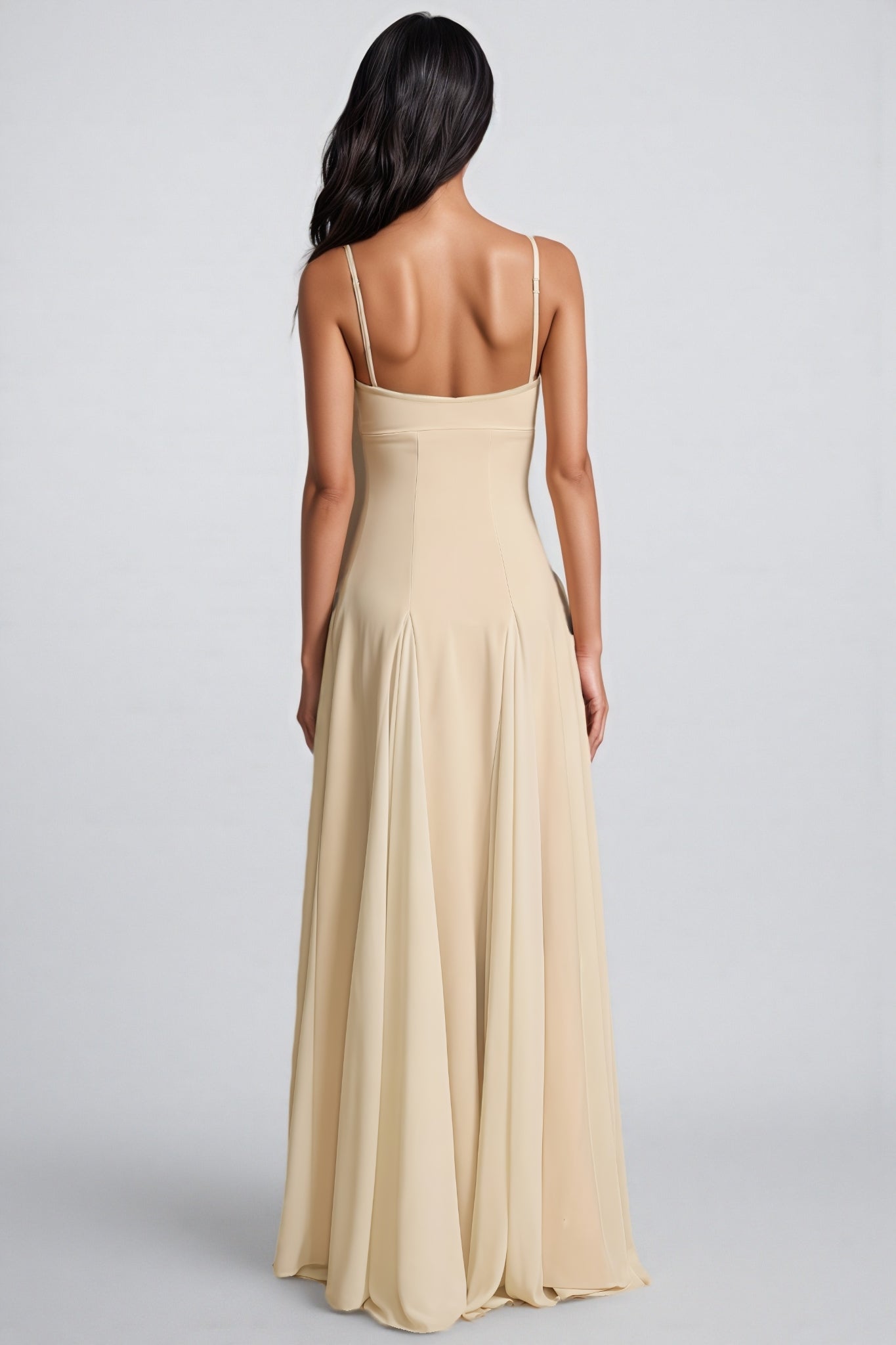 Caroline White Strap Maxi Dress