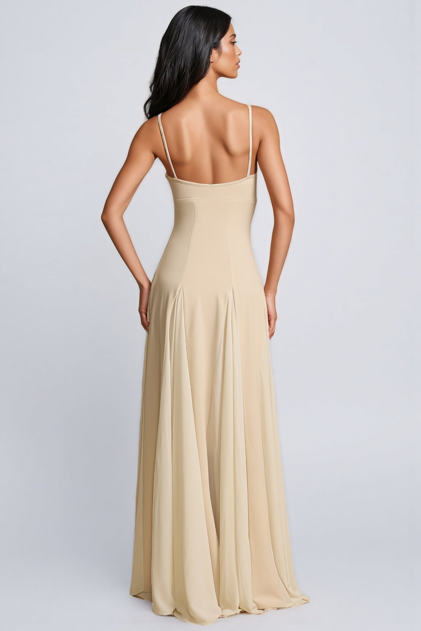 Caroline White Strap Maxi Dress
