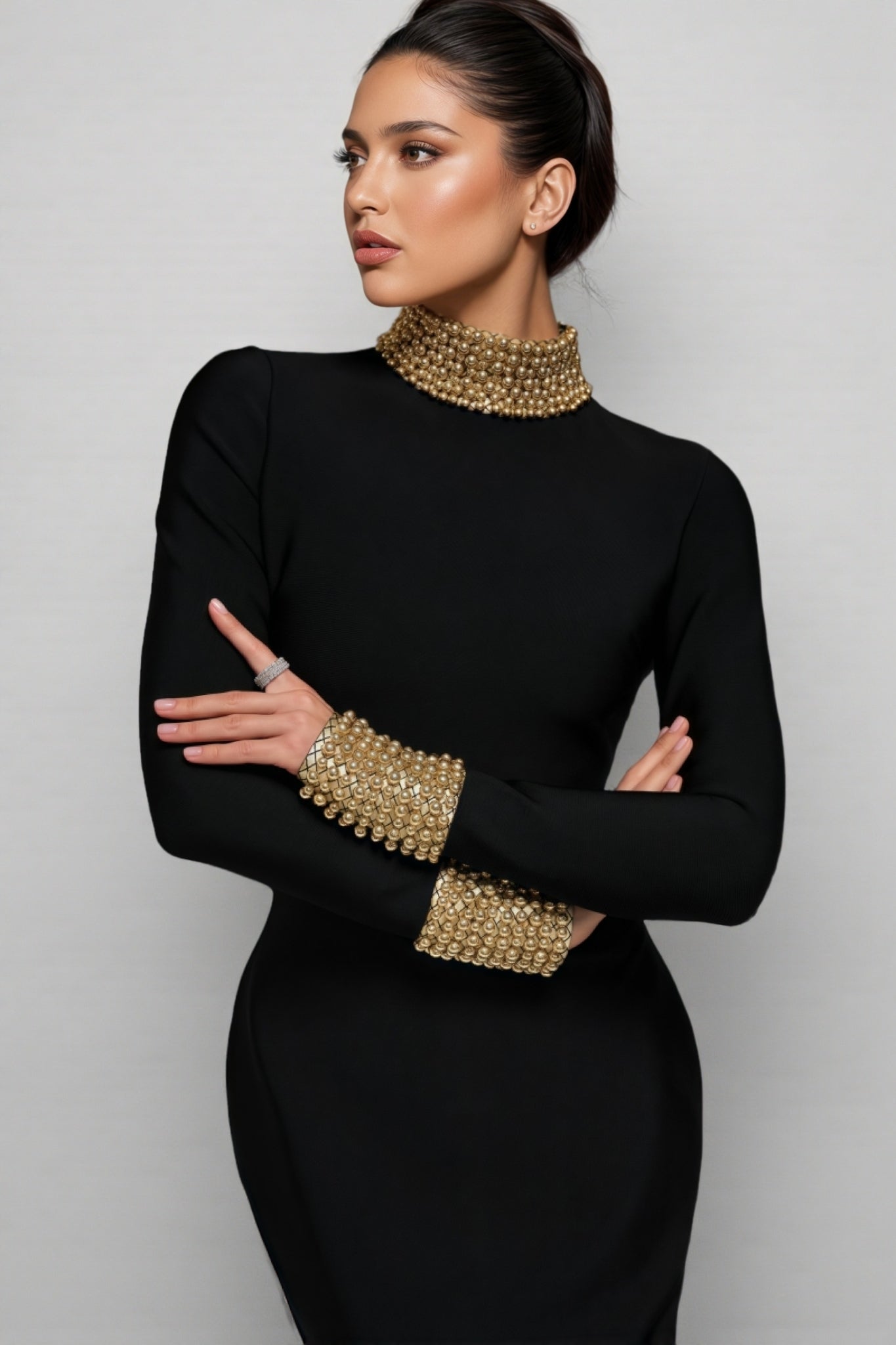 Ogaka Diamante Bandage Maxi Dress