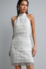 Ralphas White Fringe Mini Dress
