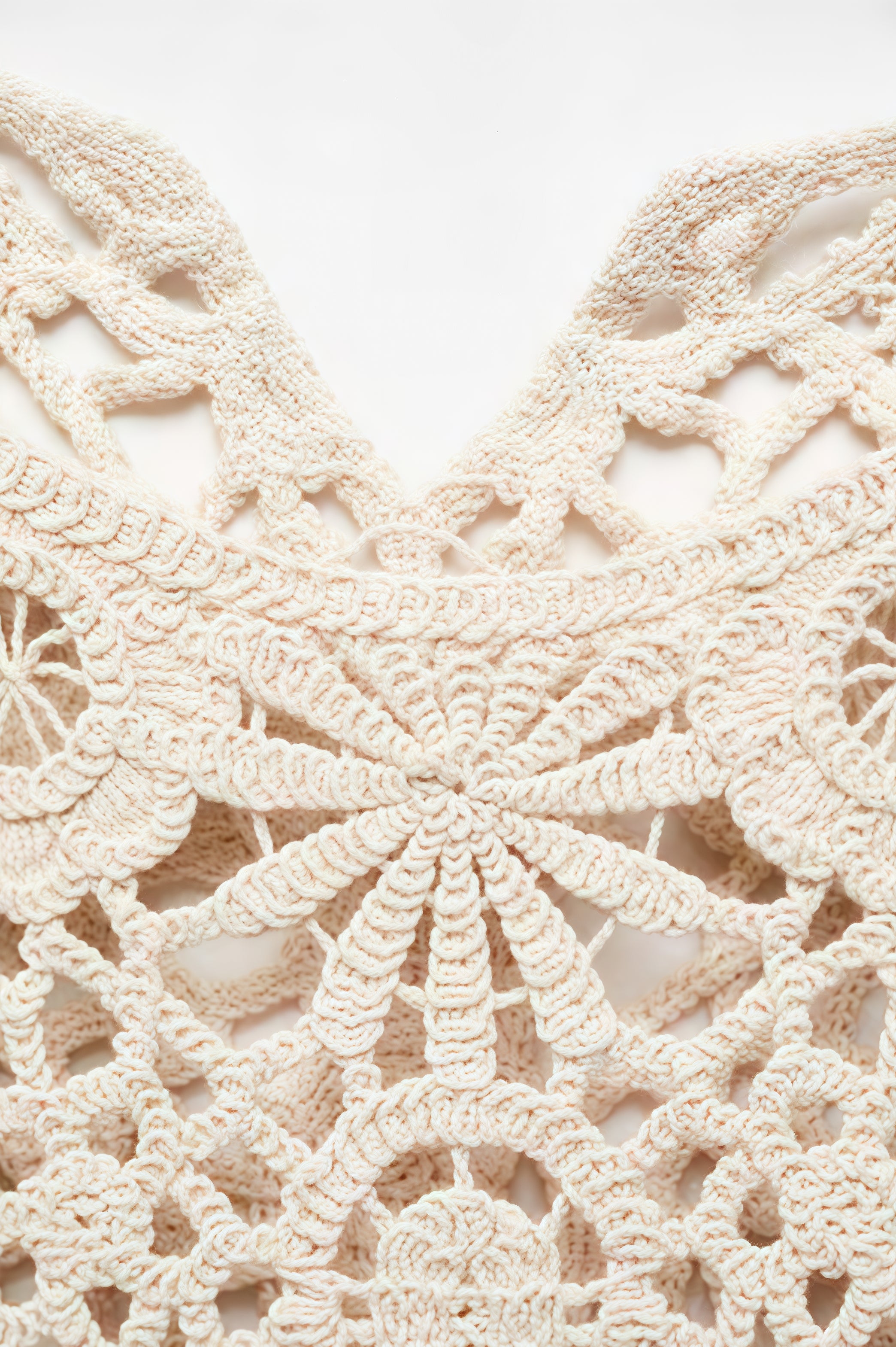 Sorenl Beige Openwork Midi Dress