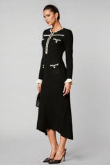 Jamie Trim Pearl Knit Midi Dress