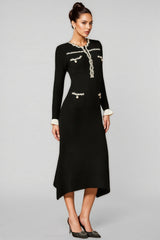 Jamie Trim Pearl Knit Midi Dress