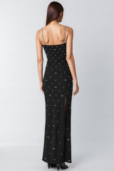 Tavib Beaded Backless Strapless Maxi Dress