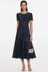 Aurore Lace Embellished Midi Dress