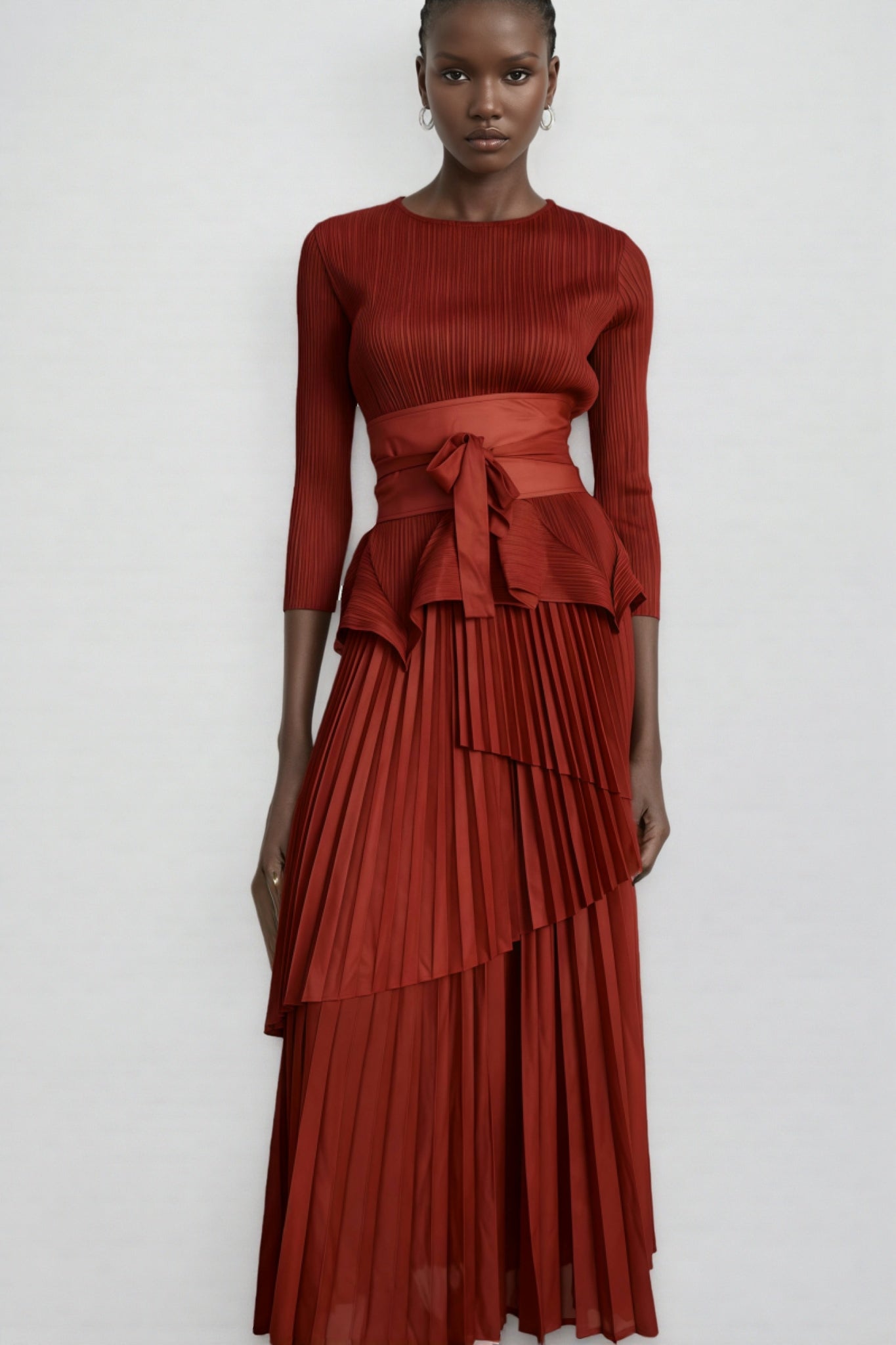 Ulane Irregular Top Maxi Dress Two Piece Set