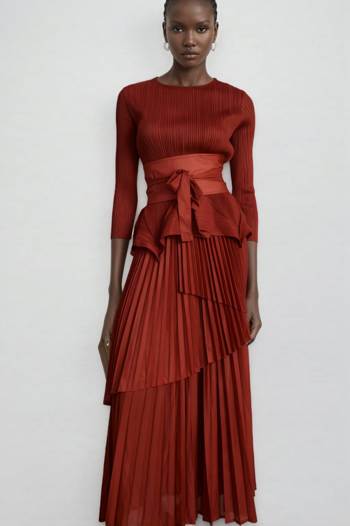 Ulane Irregular Top Maxi Dress Two Piece Set