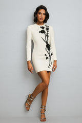 Nala Nail Bead Embroidery Floral Mini Dress