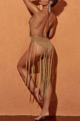 Hans Knit Fringe Bikini Two Piece Set