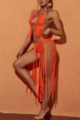 Finn Knit Fringe Bikini Two Piece Set