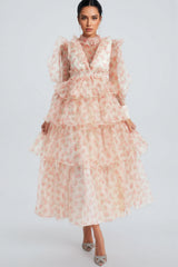 Irvan Crushed Mesh Maxi Dress