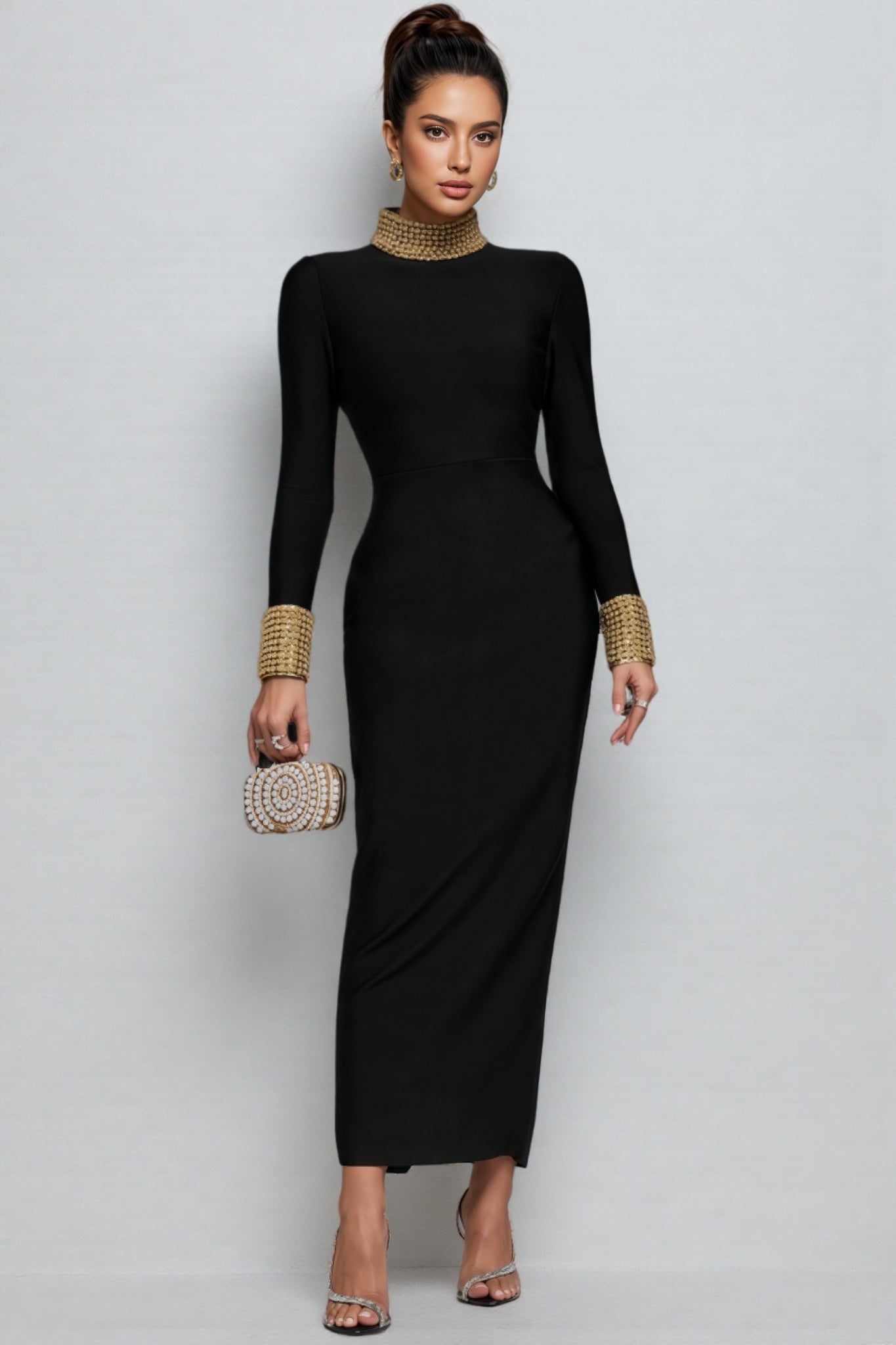 Ogaka Diamante Bandage Maxi Dress