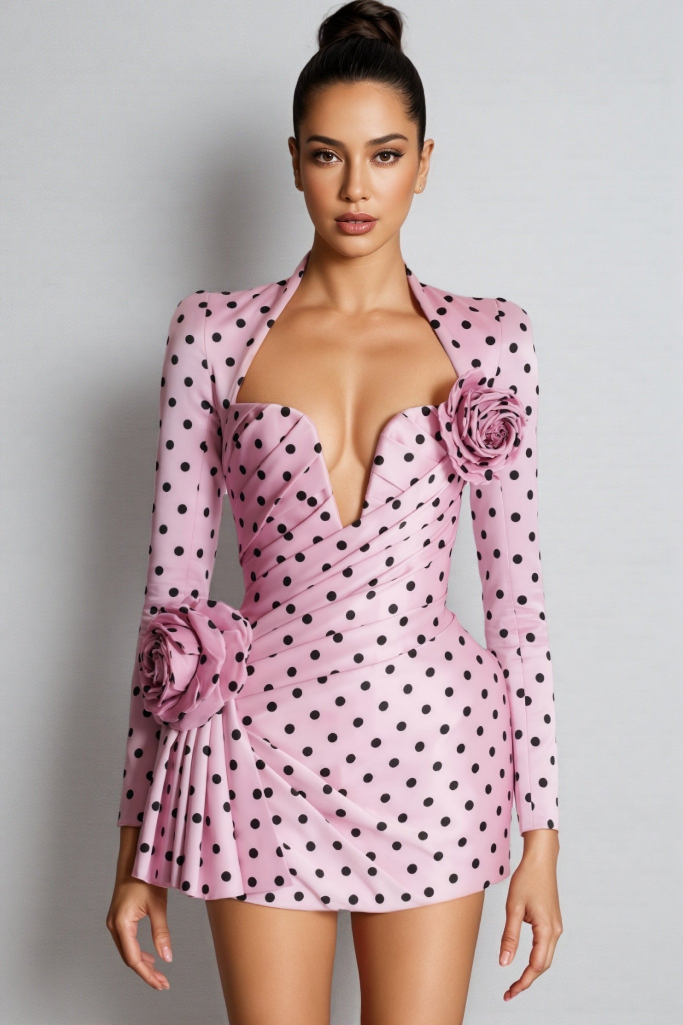Aid Polka Dots Printed Mini Dress