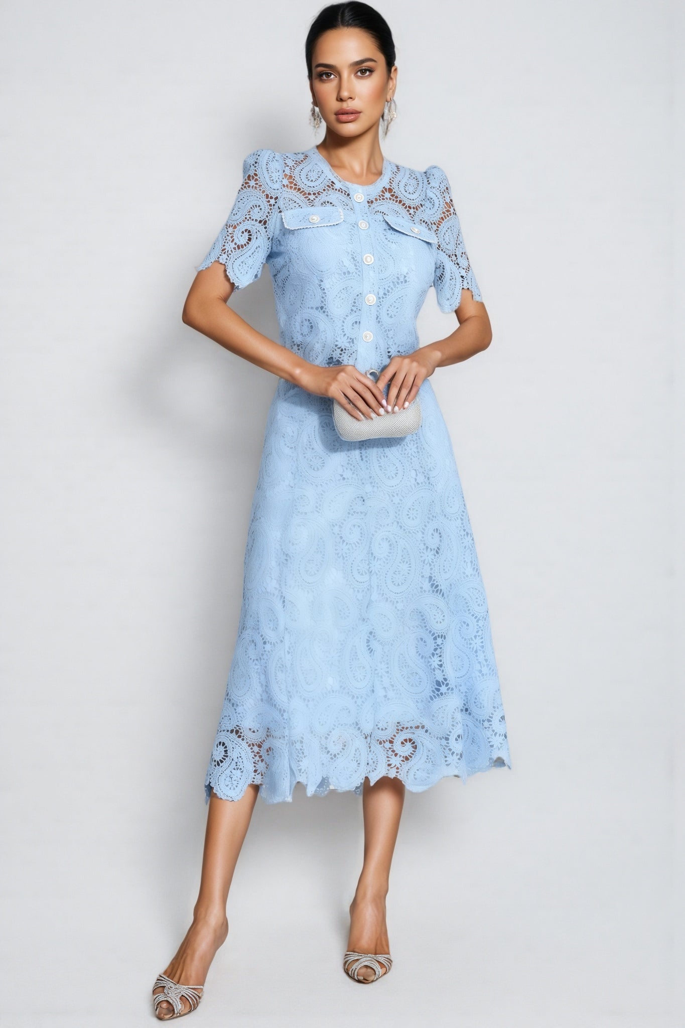 Ternence Blue Lace Set Madi Dress Two Piece Set