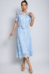 Ternence Blue Lace Set Madi Dress Two Piece Set