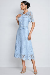 Ternence Blue Lace Set Madi Dress Two Piece Set