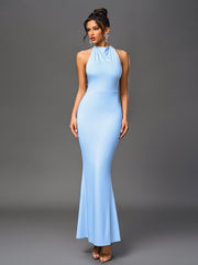 Cowl Neck Backless Mermaid Hem Bodycon Dress