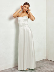 Crisscross Back Satin Maxi Dress