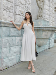Crisscross Tie Back Lace Spliced Tie Front Tube Dress